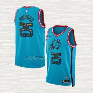 Maglia Mikal Bridges NO 25 Phoenix Suns Citta 2022-23 Blu