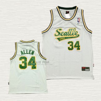 Maglia Ray Allen NO 34 Seattle SuperSonics Historic Bianco