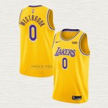 Maglia Russell Westbrook NO 0 Los Angeles Lakers Icon 2020 Giallo