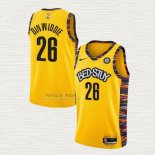 Maglia Spencer Dinwiddie NO 26 Brooklyn Nets Citta 2020-21 Giallo