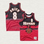 Maglia Steve Smith NO 8 Atlanta Hawks Hardwood Classics Throwback Rosso