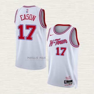 Maglia Tari Eason NO 17 Houston Rockets Citta 2023-24 Bianco