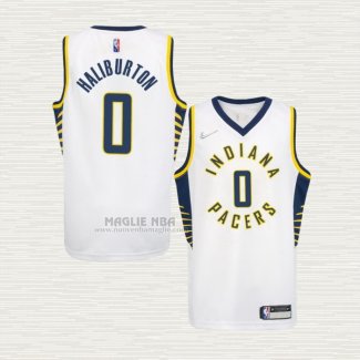 Maglia Tyrese Haliburton NO 0 Bambino Indiana Pacers Association 2022-23 Bianco