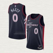 Maglia Tyrese Maxey NO 0 Philadelphia 76ers Citta 2023-24 Blu