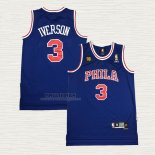 Maglia Allen Iverson NO 3 Philadelphia 76ers Throwback 10th Blu