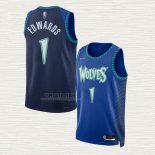 Maglia Anthony Edwards NO 1 Minnesota Timberwolves Citta 2021-22 Blu