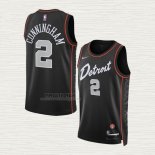 Maglia Cade Cunningham NO 2 Detroit Pistons Citta 2023-24 Nero