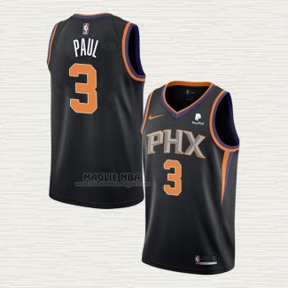 Maglia Chris Paul NO 3 Phoenix Suns Statement 2021 Nero