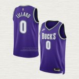 Maglia Damian Lillard NO 0 Milwaukee Bucks Classic 2022-23 Viola