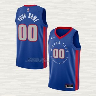 Maglia Detroit Pistons Personalizzate Citta 2020-21 Blu