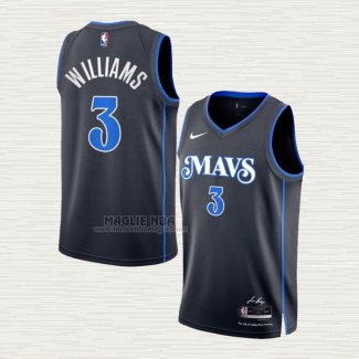 Maglia Grant Williams NO 3 Dallas Mavericks Citta 2023-24 Blu