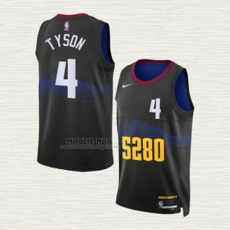 Maglia Hunter Tyson NO 4 Denver Nuggets Citta 2023-24 Nero