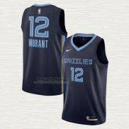 Maglia Ja Morant NO 12 Memphis Grizzlies Icon Blu