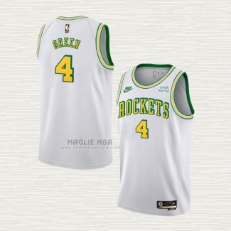 Maglia Jalen Green NO 4 Houston Rockets Classic 2022-23 Bianco