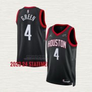 Maglia Jalen Green NO 4 Houston Rockets Statement 2023-24 Nero