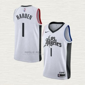 Maglia James Harden NO 1 Los Angeles Clippers Citta 2019-20 Bianco