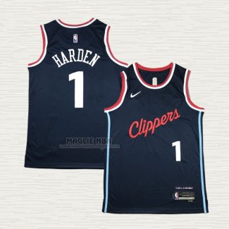 Maglia James Harden NO 1 Los Angeles Clippers Icon 2024-25 Blu