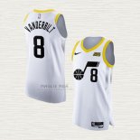 Maglia Jarred Vanderbilt NO 8 Utah Jazz Association Autentico 2022-23 Bianco