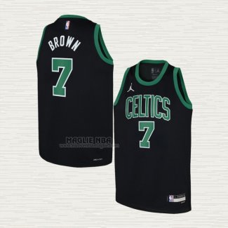 Maglia Jaylen Brown NO 7 Bambino Boston Celtics Statement Nero