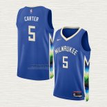 Maglia Jevon Carter NO 5 Milwaukee Bucks Citta 2022-23 Blu