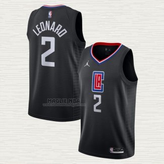 Maglia Kawhi Leonard NO 2 Los Angeles Clippers Statement 2020-21 Nero