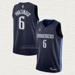 Maglia Kristaps Porzingis NO 6 Dallas Mavericks Statement 2020-21 Blu