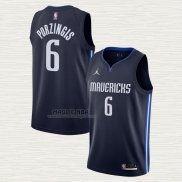 Maglia Kristaps Porzingis NO 6 Dallas Mavericks Statement 2020-21 Blu