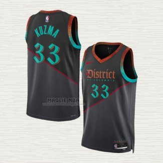 Maglia Kyle Kuzma NO 33 Washington Wizards Citta 2023-24 Nero