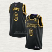 Maglia LeBron James NO 6 Los Angeles Lakers Mamba 2021-22 Nero