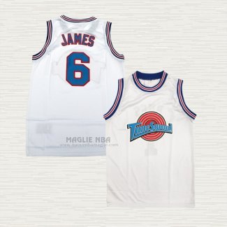 Maglia Lebron James NO 6 Tune Squad Bianco