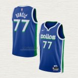 Maglia Luka Doncic NO 77 Dallas Mavericks Citta 2022-23 Blu