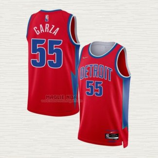 Maglia Luka Garza NO 55 Detroit Pistons Citta 2021-22 Rosso