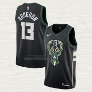 Maglia Malcolm Brogdon NO 13 Milwaukee Bucks Statement Nero