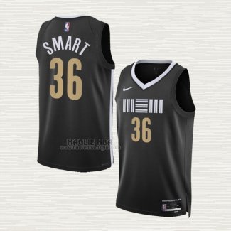 Maglia Marcus Smart NO 36 Memphis Grizzlies Citta 2023-24 Nero