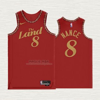 Maglia Pete Nance NO 8 Cleveland Cavaliers Citta 2023-24 Rosso