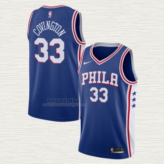 Maglia Robert Covington NO 33 Philadelphia 76ers Icon Blu