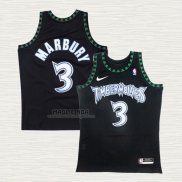 Maglia Stephen Marbury NO 3 Minnesota Timberwolves Classic Nero