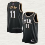 Maglia Trae Young NO 11 Atlanta Hawks Citta 2020-21 Nero