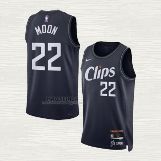 Maglia Xavier Moon NO 22 Los Angeles Clippers Citta 2023-24 Blu