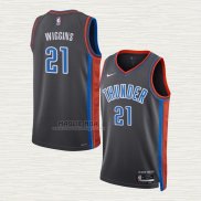 Maglia Aaron Wiggins NO 21 Oklahoma City Thunder Citta 2022-23 Grigio