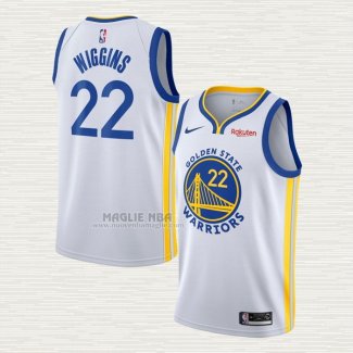 Maglia Andrew Wiggins NO 22 Golden State Warriors Association Bianco