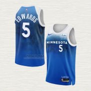 Maglia Anthony Edwards NO 5 Minnesota Timberwolves Citta 2023-24 Blu