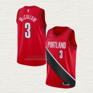 Maglia CJ McCollum NO 3 Portland Trail Blazers Statement Rosso