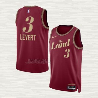 Maglia Caris Levert NO 3 Cleveland Cavaliers Citta 2023-24 Rosso