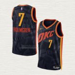 Maglia Chet Holmgren NO 7 Oklahoma City Thunder Citta 2023-24 Nero