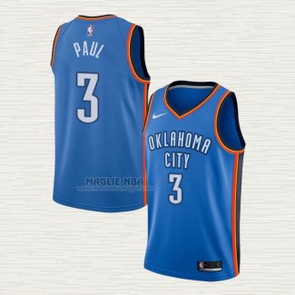 Maglia Chris Paul NO 3 Oklahoma City Thunder Icon Blu