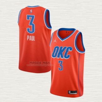 Maglia Chris Paul NO 3 Oklahoma City Thunder Statement 2021 Arancione