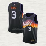 Maglia Chris Paul NO 3 Phoenix Suns Citta 2020-21 Nero