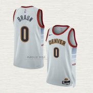 Maglia Christian Braun NO 0 Denver Nuggets Citta 2022-23 Bianco