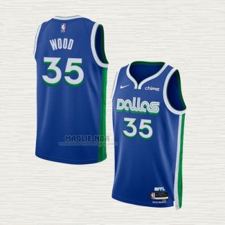 Maglia Christian Wood NO 35 Dallas Mavericks Citta 2022-23 Blu